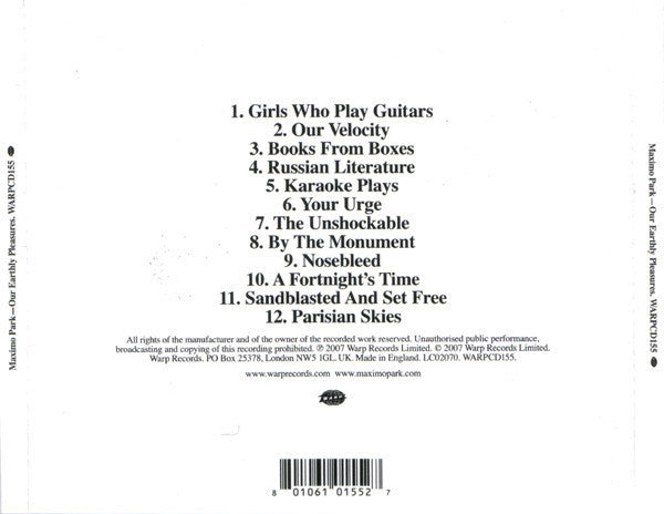 Maxïmo Park : Our Earthly Pleasures (CD, Album, EDC)