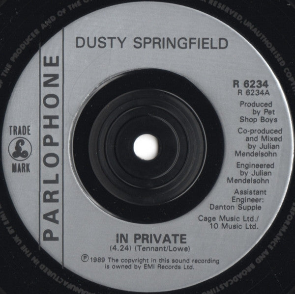 Dusty Springfield : In Private (7", Single, Sil)