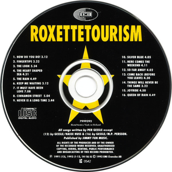 Roxette : Tourism (CD, Album)