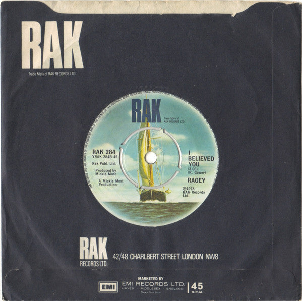 Racey : Lay Your Love On Me (7", Single)