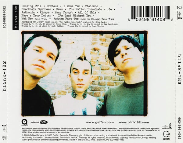 Blink-182 : Blink-182 (CD, Album, Enh, UK )