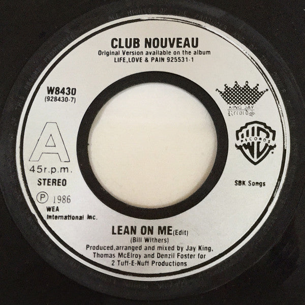 Club Nouveau : Lean On Me (7", Single, Sil)