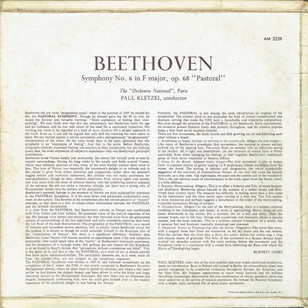 Ludwig van Beethoven, Orchestre National De France, Paul Kletzki : Symphony N° 6 In F Major, Op. 68 (Pastoral) (LP, Album)